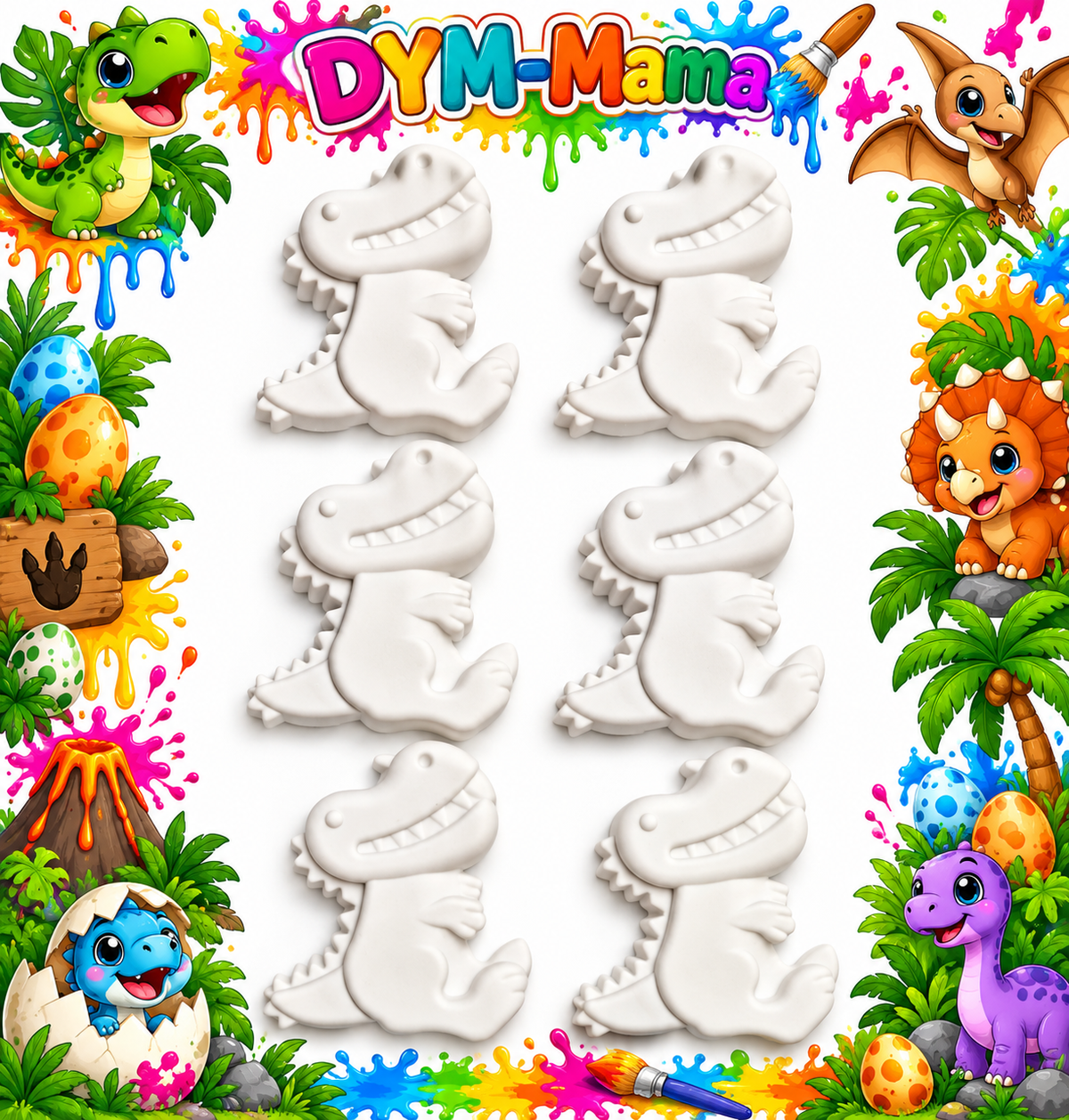 Dino-Gipsfiguren zum Bemalen – Kreativer Bastelspaß! 🎨