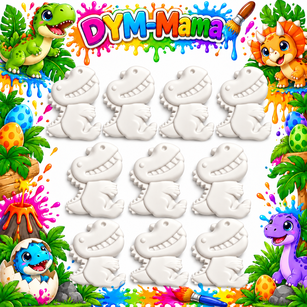 Dino-Gipsfiguren zum Bemalen – Kreativer Bastelspaß! 🎨