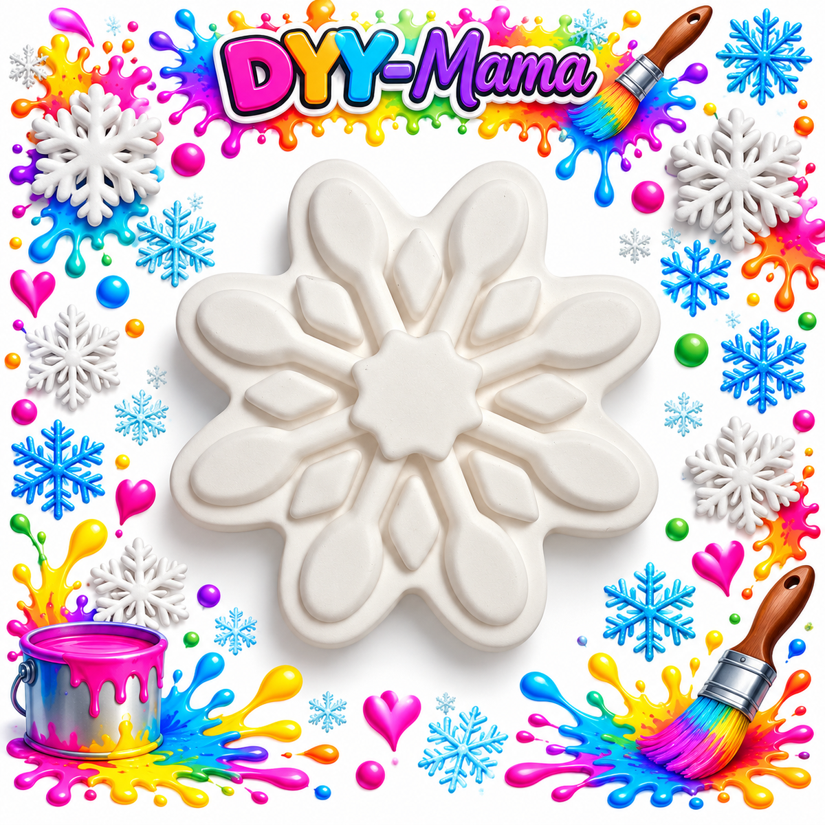 ❄️ Zauberhafte Schneeflocken aus Gips – Kreativer Malspaß! 🎨