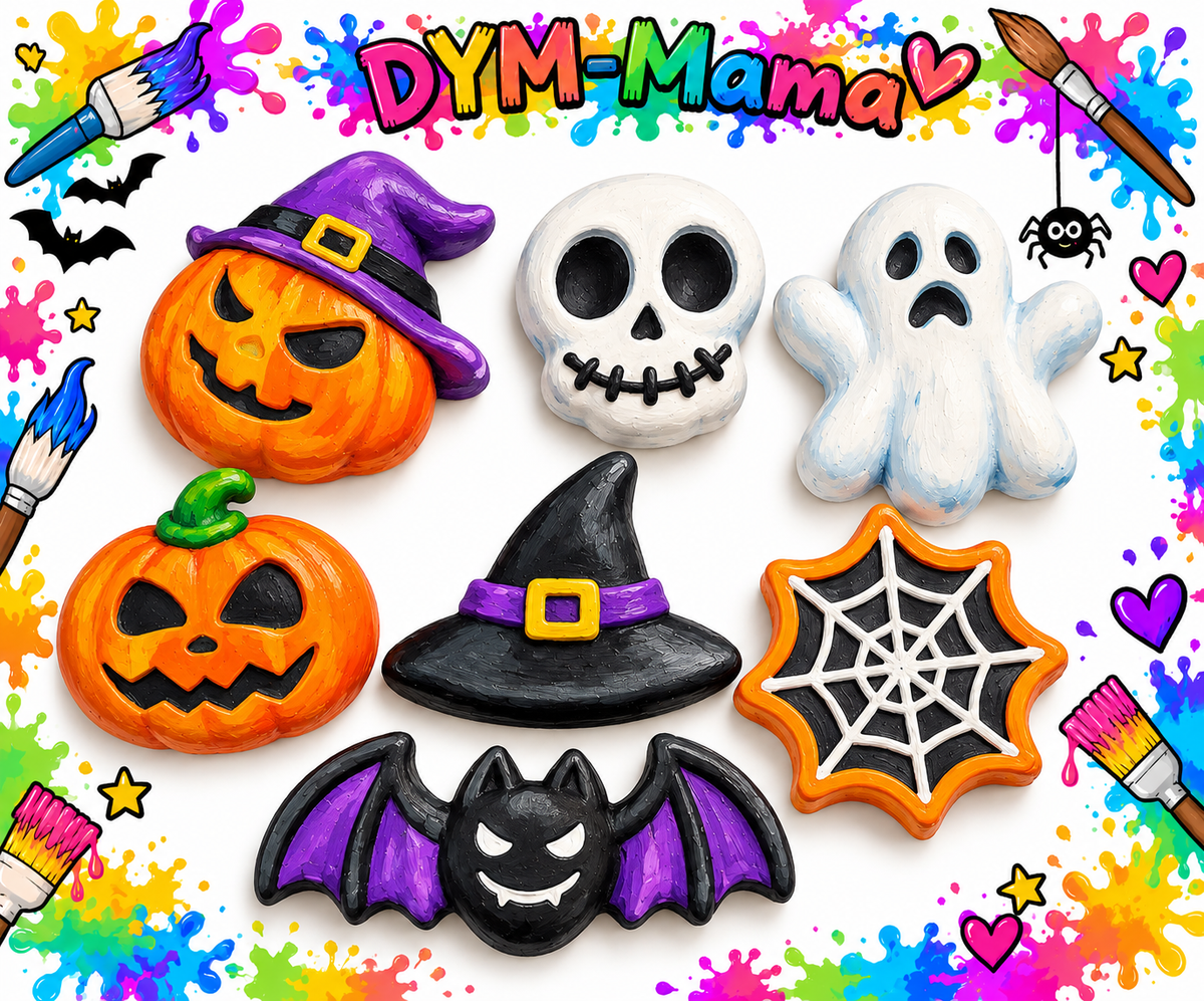 🎃 Halloween-Gipsfiguren zum Selbstbemalen 👻