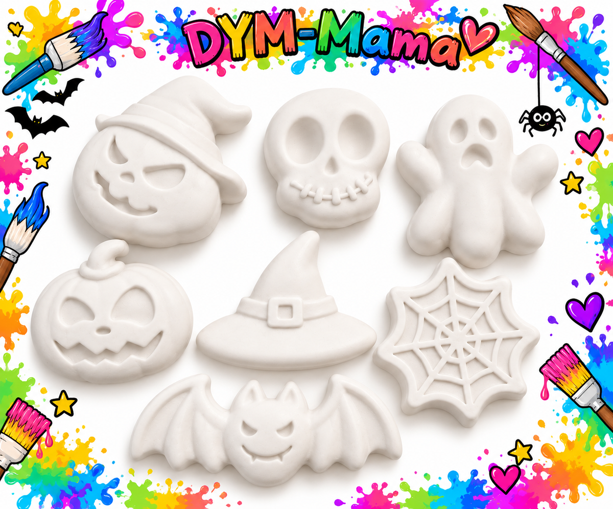 🎃 Halloween-Gipsfiguren zum Selbstbemalen 👻