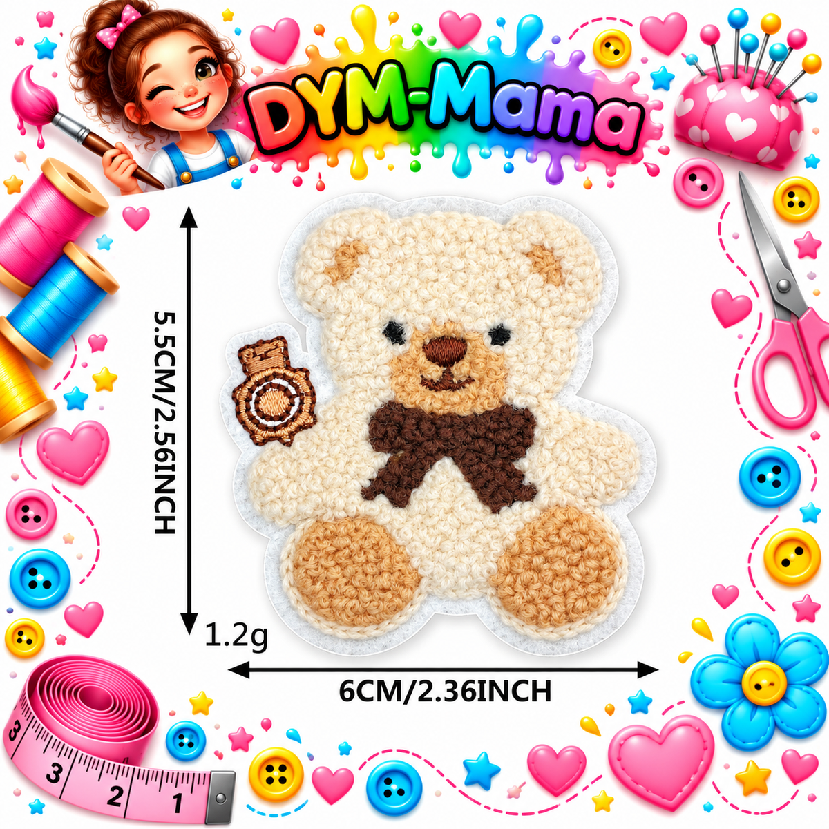 Süße Chenille Tier Bestickte Aufnäher Für Kleidung Dekoration DIY Teddybär Panda Löwe Handtuch Stickerei Aufnäher