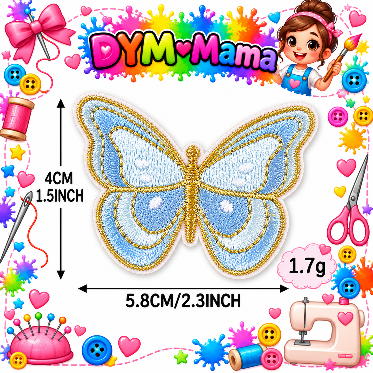 Schmetterling Stickerei Applikationen Bunt Polyester Selbstklebend Aufbügeln Patches Dekorativ Für Kleidung Taschen DIY