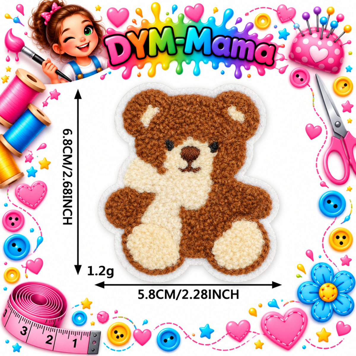 Süße Chenille Tier Bestickte Aufnäher Für Kleidung Dekoration DIY Teddybär Panda Löwe Handtuch Stickerei Aufnäher