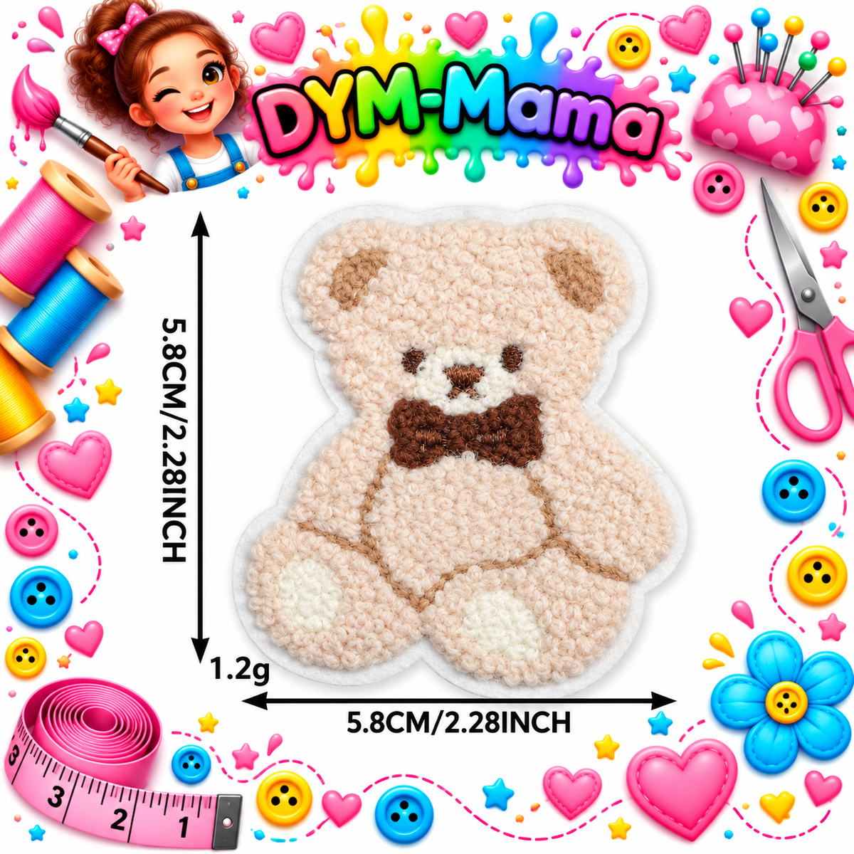 Süße Chenille Tier Bestickte Aufnäher Für Kleidung Dekoration DIY Teddybär Panda Löwe Handtuch Stickerei Aufnäher