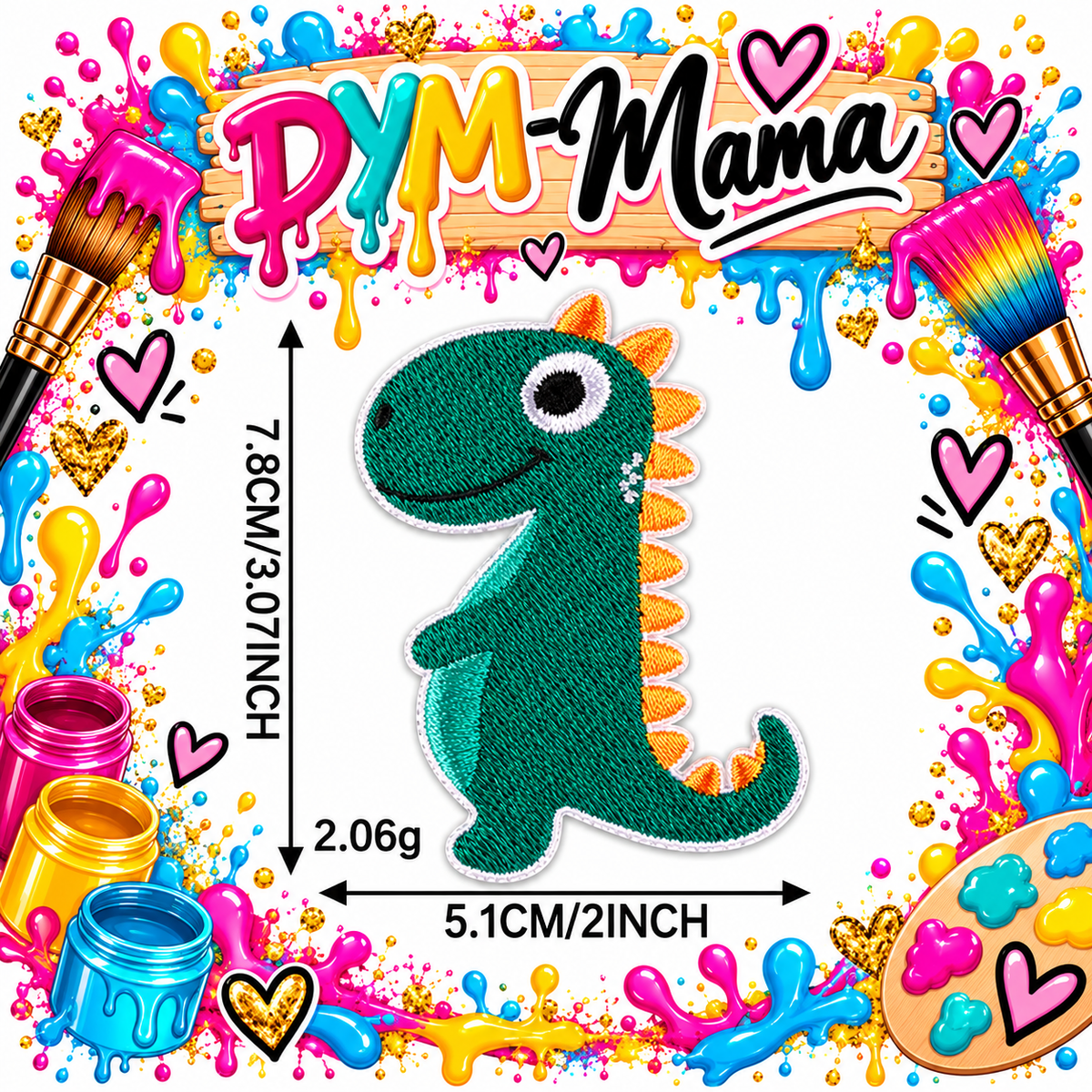 Cartoon Dinosaurier Bestickte Aufnäher Bunte Süße Tier Applikation Selbstklebende Bügelbilder Für Kleidung DIY Dekoration