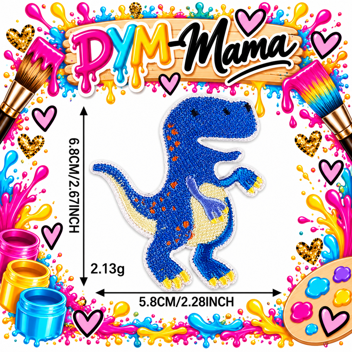 Cartoon Dinosaurier Bestickte Aufnäher Bunte Süße Tier Applikation Selbstklebende Bügelbilder Für Kleidung DIY Dekoration