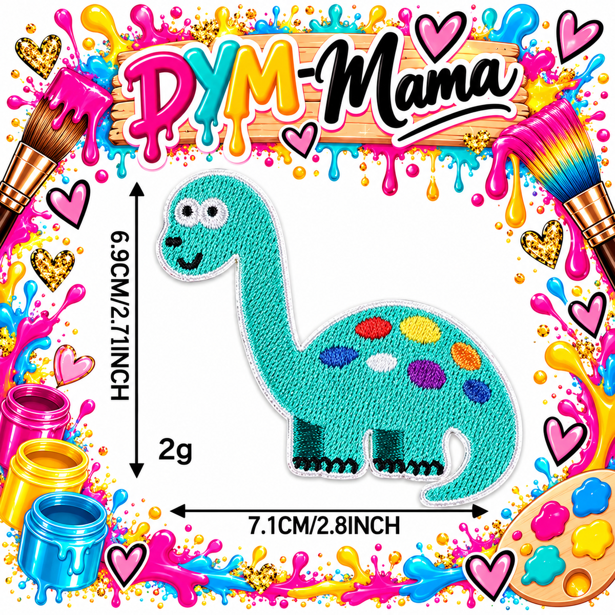 Cartoon Dinosaurier Bestickte Aufnäher Bunte Süße Tier Applikation Selbstklebende Bügelbilder Für Kleidung DIY Dekoration