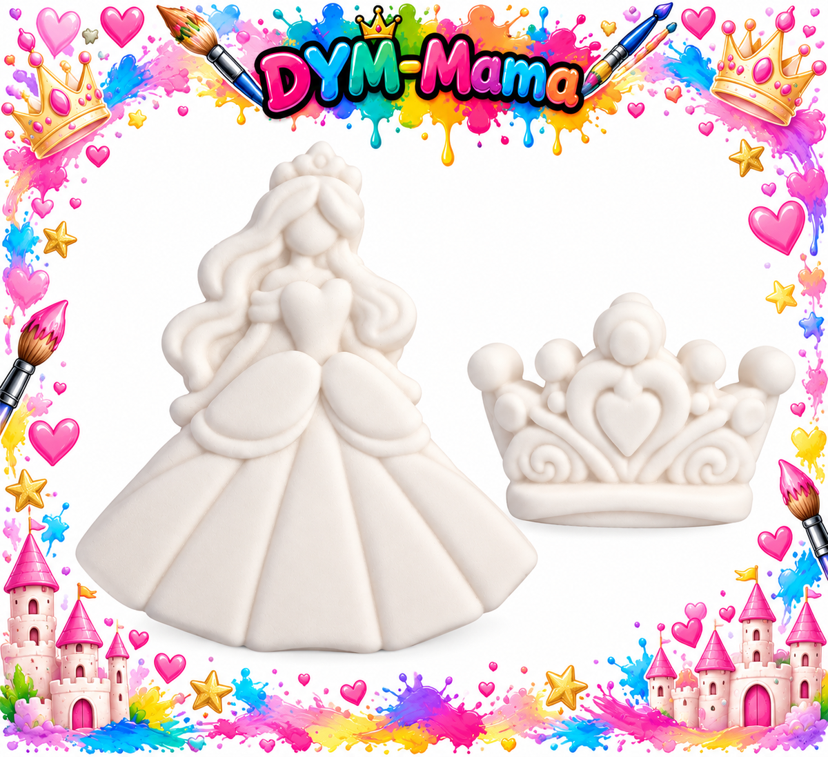 👑 Prinzessinnen-Gipsfiguren zum Bemalen 💖