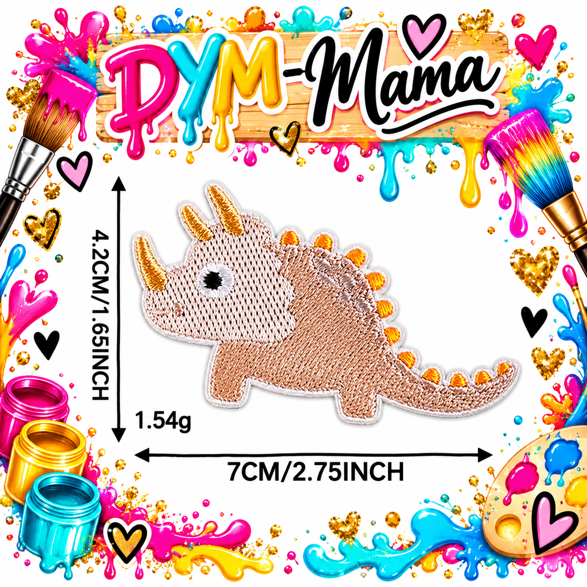 Cartoon Dinosaurier Bestickte Aufnäher Bunte Süße Tier Applikation Selbstklebende Bügelbilder Für Kleidung DIY Dekoration