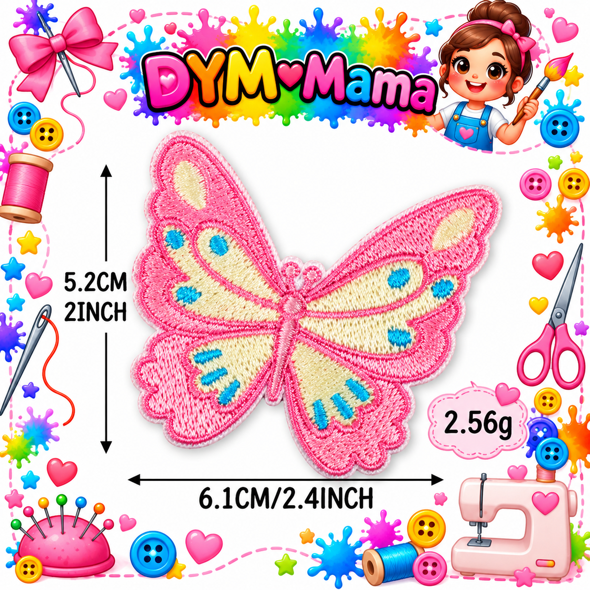 Schmetterling Stickerei Applikationen Bunt Polyester Selbstklebend Aufbügeln Patches Dekorativ Für Kleidung Taschen DIY