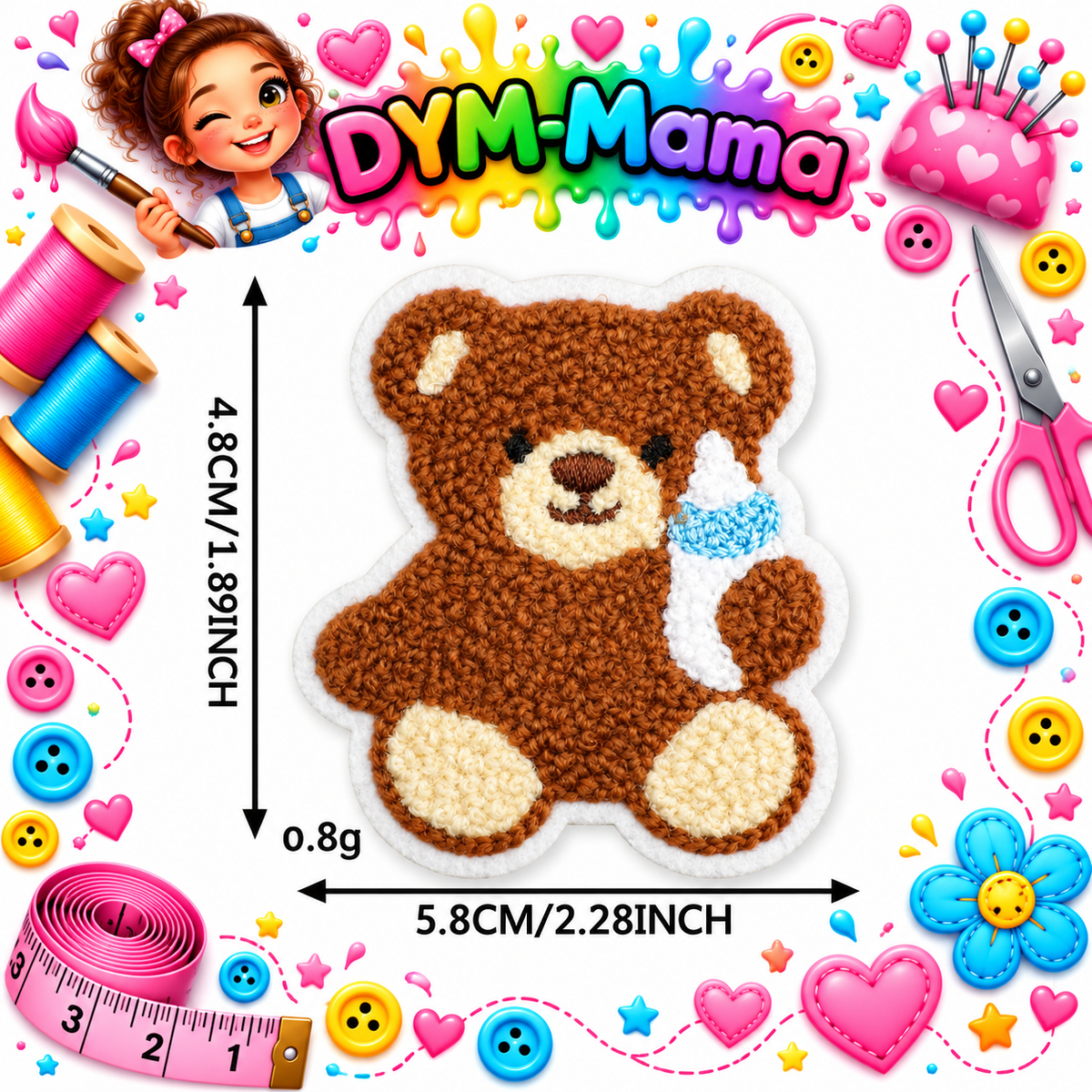 Süße Chenille Tier Bestickte Aufnäher Für Kleidung Dekoration DIY Teddybär Panda Löwe Handtuch Stickerei Aufnäher