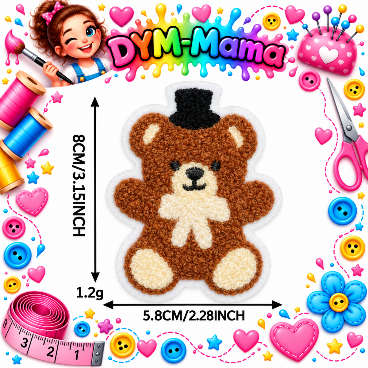 Süße Chenille Tier Bestickte Aufnäher Für Kleidung Dekoration DIY Teddybär Panda Löwe Handtuch Stickerei Aufnäher