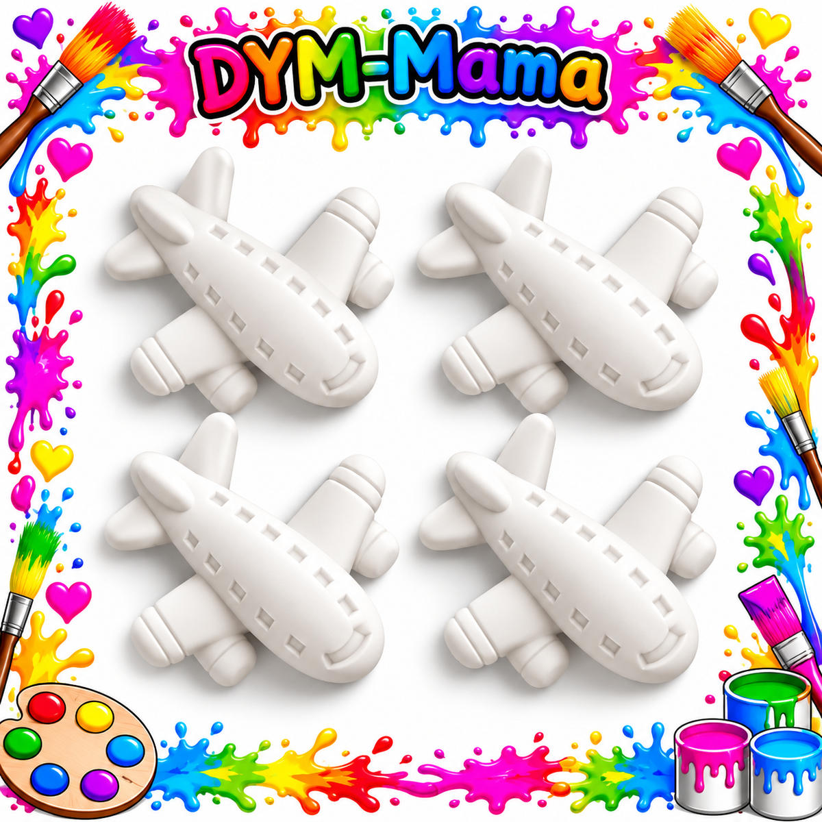 ✈️ Gips-Flugzeuge zum Bemalen – 10er, 6er, 4er, 2er, 1er Set 🎨