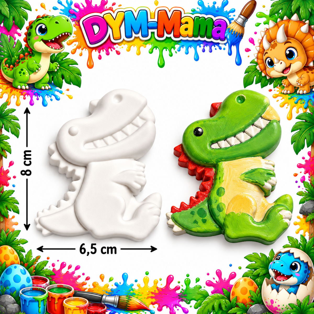 Dino-Gipsfiguren zum Bemalen – Kreativer Bastelspaß! 🎨