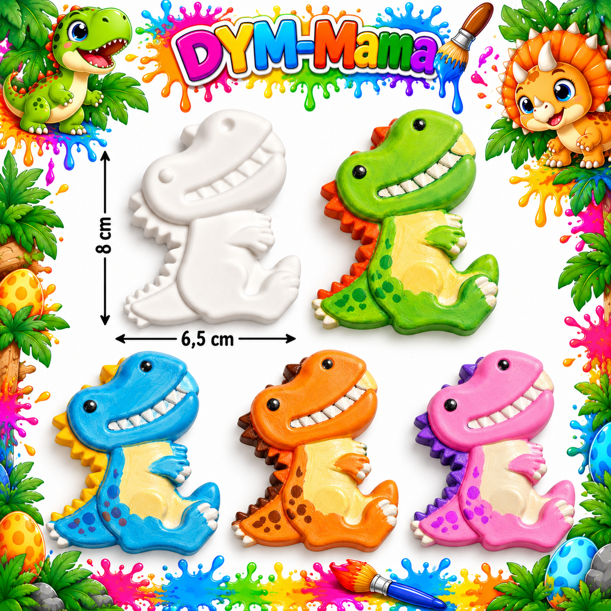 Dino-Gipsfiguren zum Bemalen – Kreativer Bastelspaß! 🎨