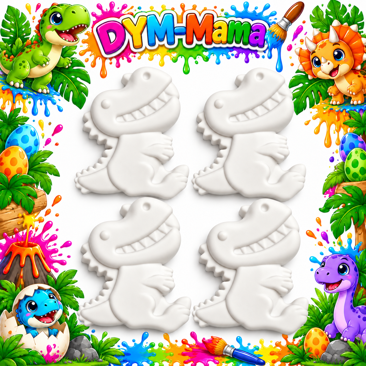 Dino-Gipsfiguren zum Bemalen – Kreativer Bastelspaß! 🎨