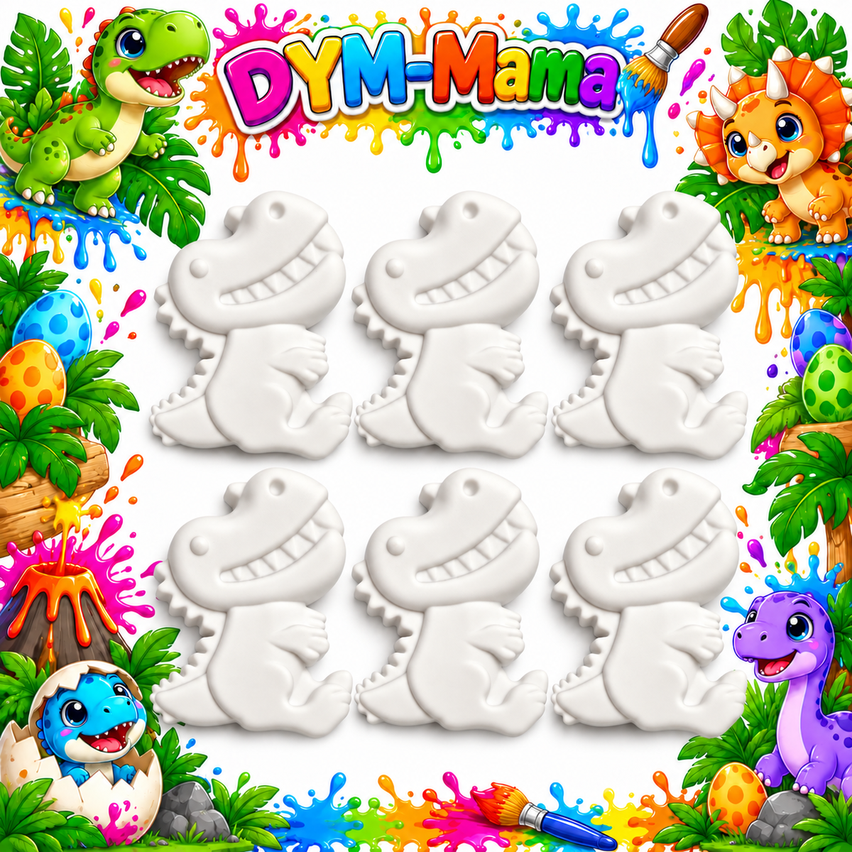 Dino-Gipsfiguren zum Bemalen – Kreativer Bastelspaß! 🎨