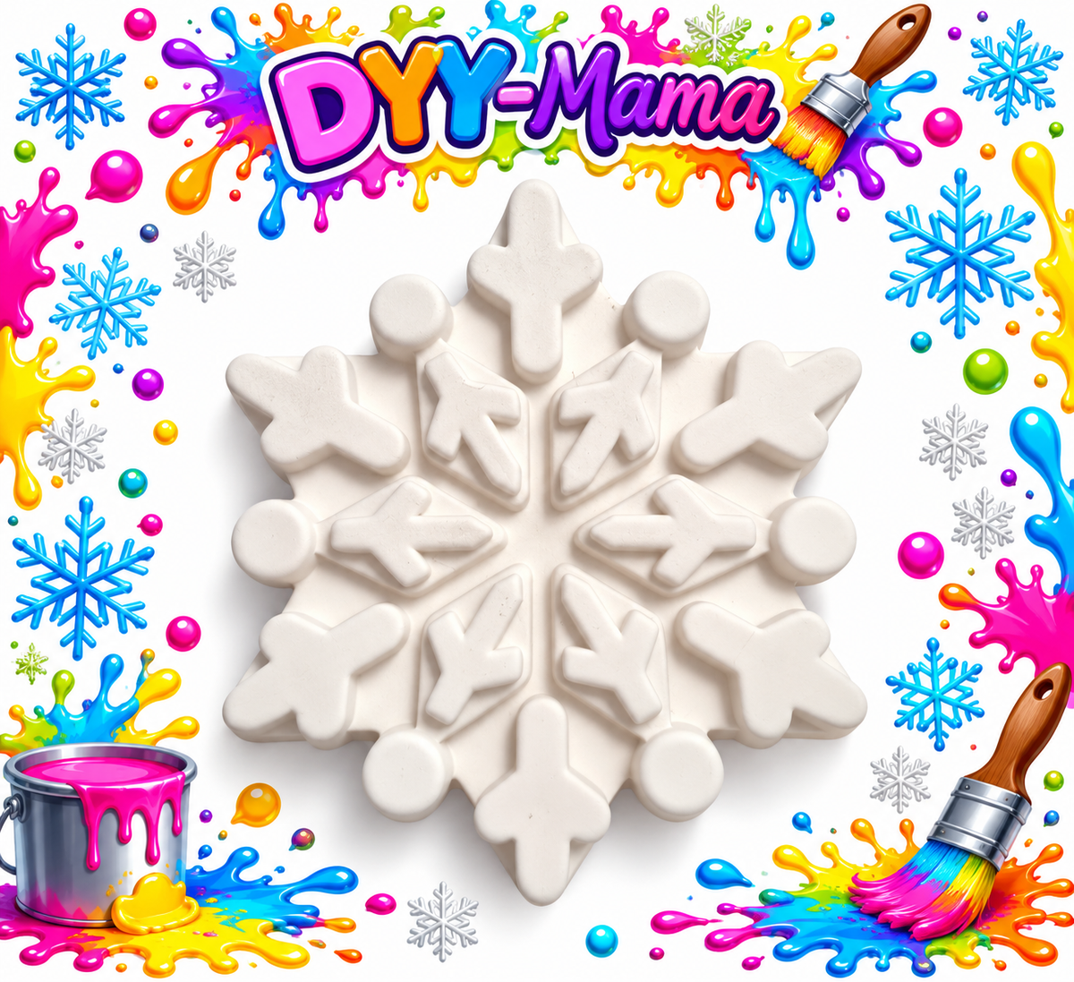 ❄️ Zauberhafte Schneeflocken aus Gips – Kreativer Malspaß! 🎨