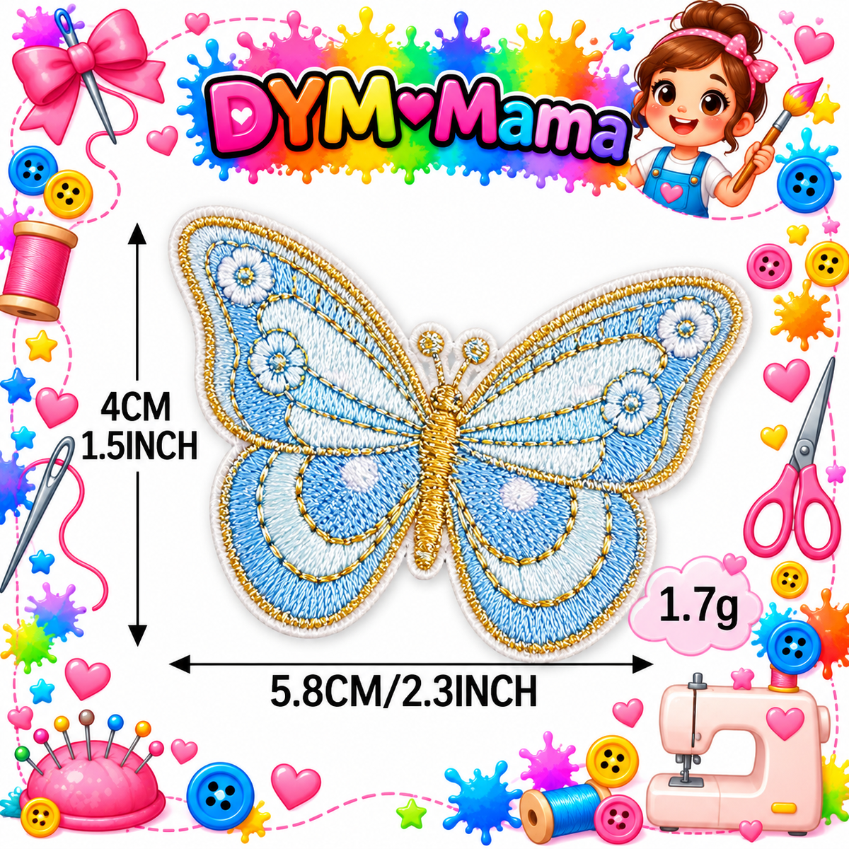 Schmetterling Stickerei Applikationen Bunt Polyester Selbstklebend Aufbügeln Patches Dekorativ Für Kleidung Taschen DIY