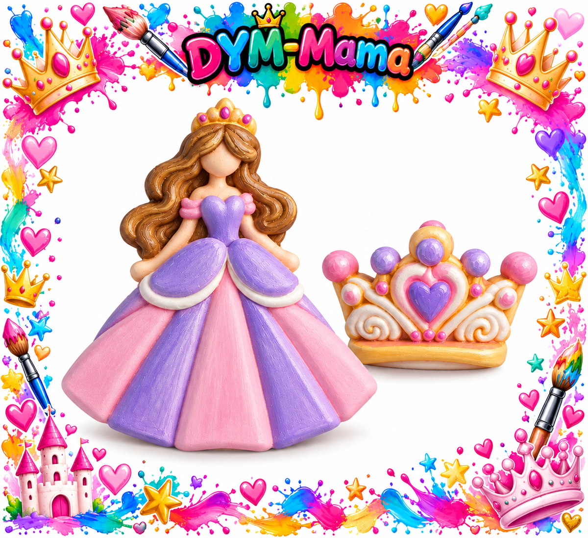 👑 Prinzessinnen-Gipsfiguren zum Bemalen 💖
