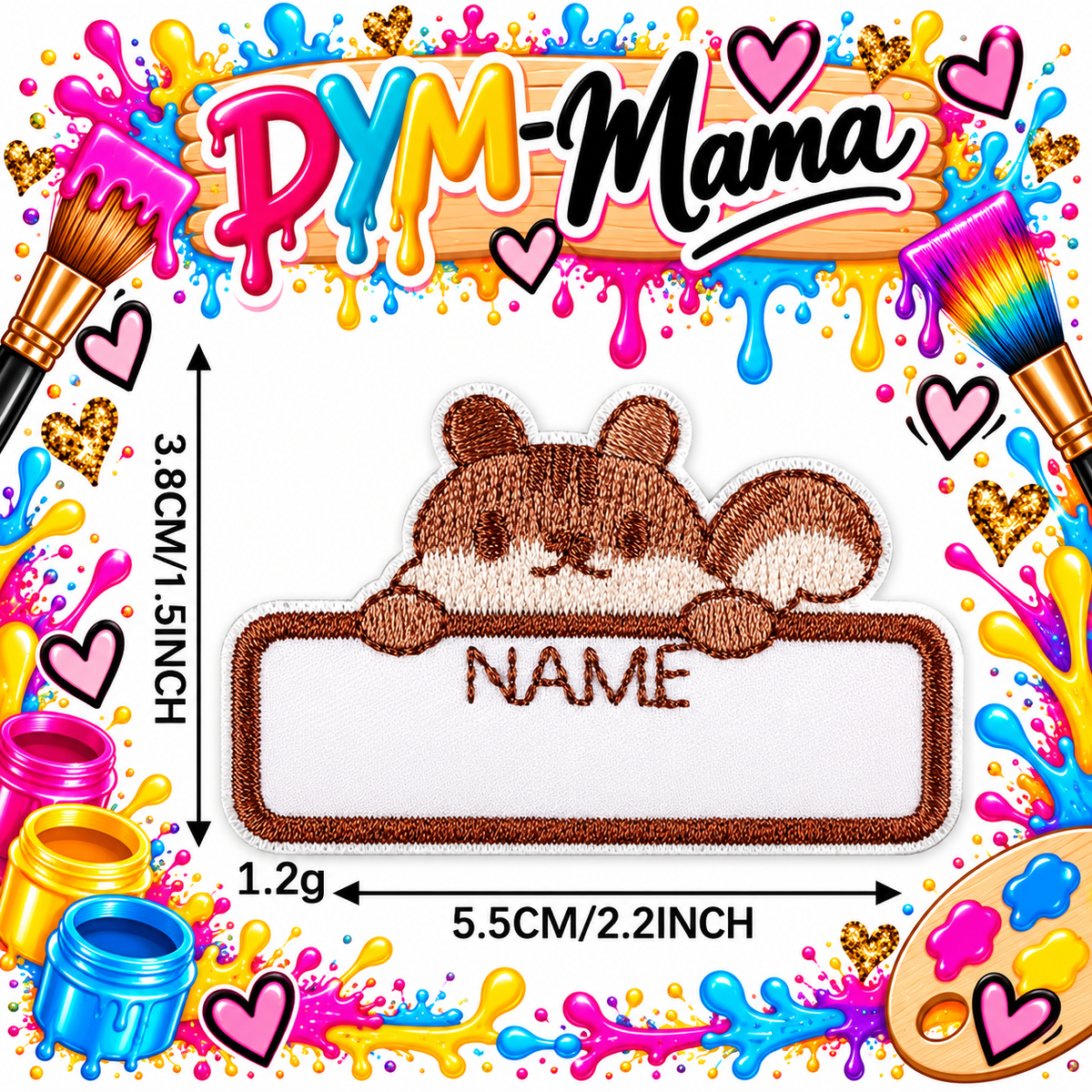 Polyester Cartoon Tier Stickerei Namensschilder Patches Selbstklebende DIY Bekleidungsetiketten Für Kinder Rucksäcke Hüte