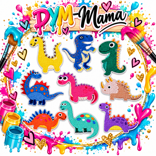 Cartoon Dinosaurier Bestickte Aufnäher Bunte Süße Tier Applikation Selbstklebende Bügelbilder Für Kleidung DIY Dekoration
