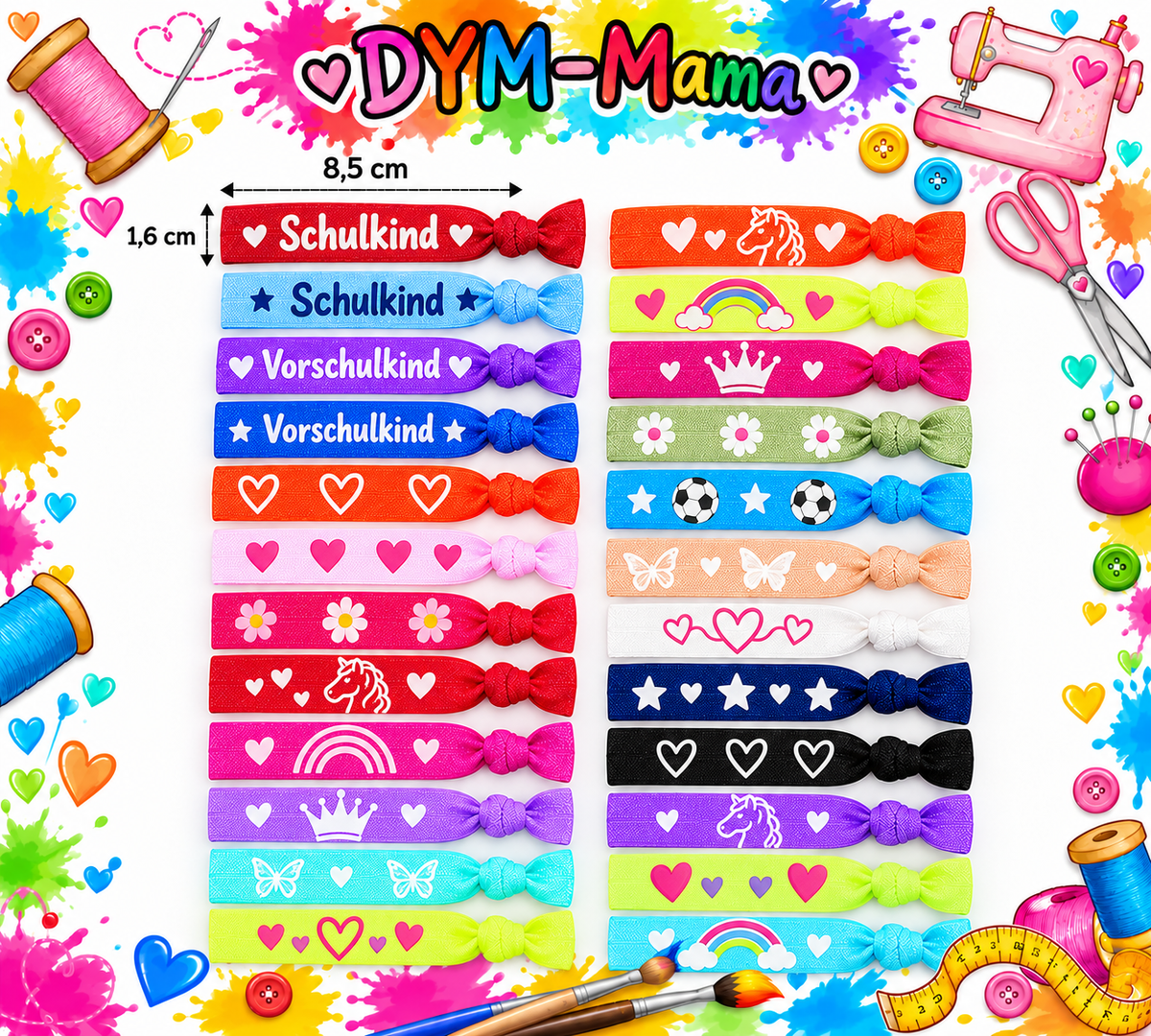 Personalisierte Armbänder & Haargummis – DYM-Mama 💕