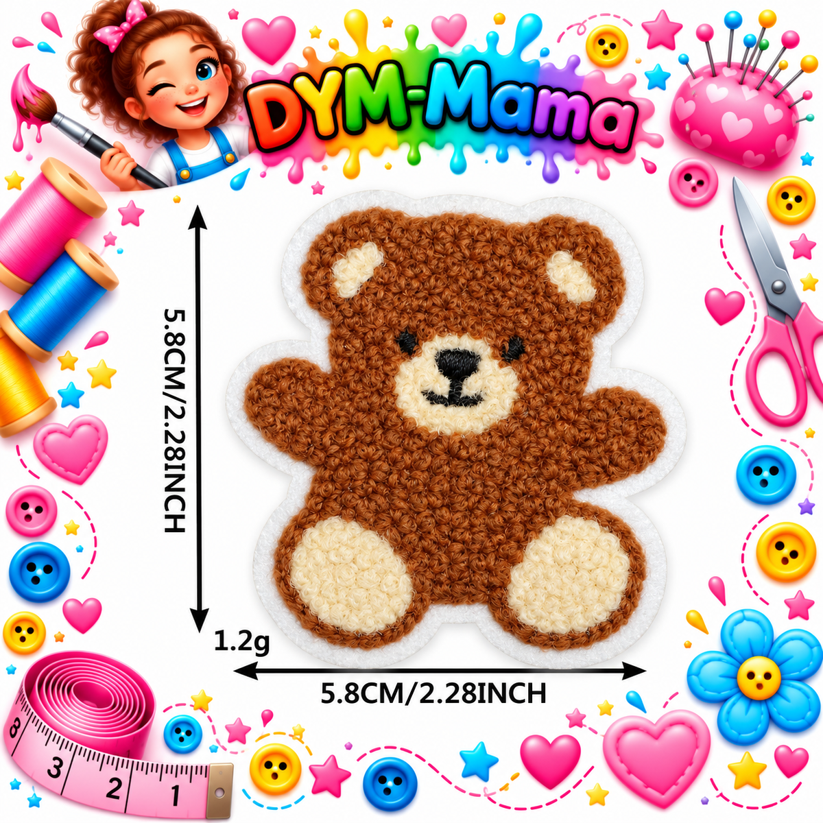 Süße Chenille Tier Bestickte Aufnäher Für Kleidung Dekoration DIY Teddybär Panda Löwe Handtuch Stickerei Aufnäher
