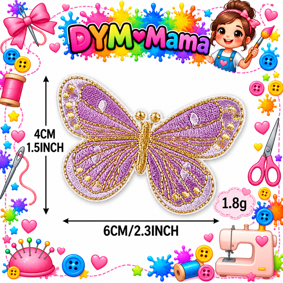 Schmetterling Stickerei Applikationen Bunt Polyester Selbstklebend Aufbügeln Patches Dekorativ Für Kleidung Taschen DIY