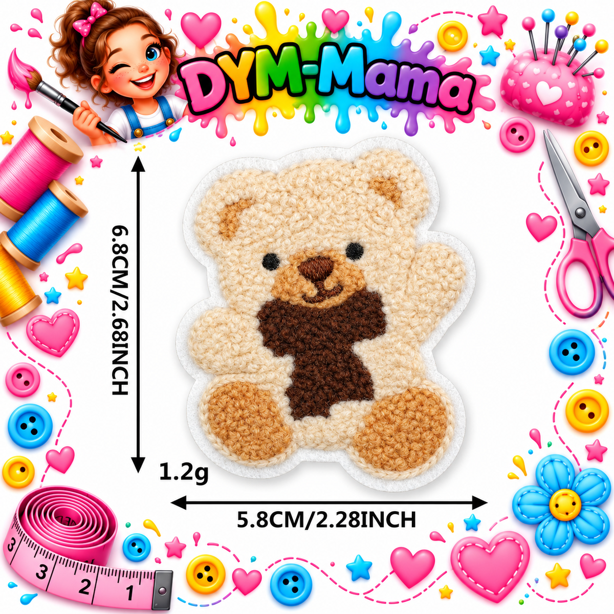 Süße Chenille Tier Bestickte Aufnäher Für Kleidung Dekoration DIY Teddybär Panda Löwe Handtuch Stickerei Aufnäher