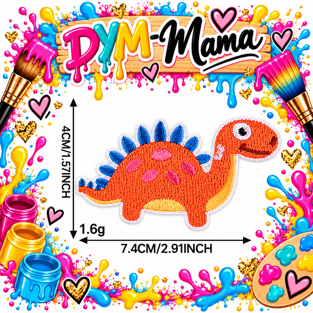 Cartoon Dinosaurier Bestickte Aufnäher Bunte Süße Tier Applikation Selbstklebende Bügelbilder Für Kleidung DIY Dekoration