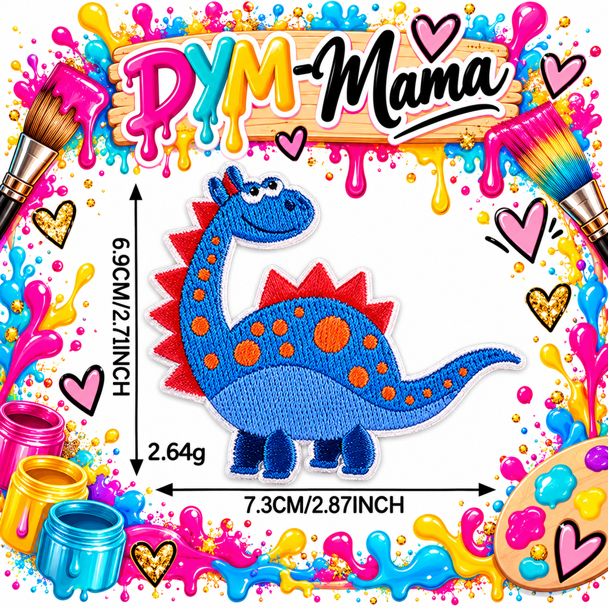 Cartoon Dinosaurier Bestickte Aufnäher Bunte Süße Tier Applikation Selbstklebende Bügelbilder Für Kleidung DIY Dekoration