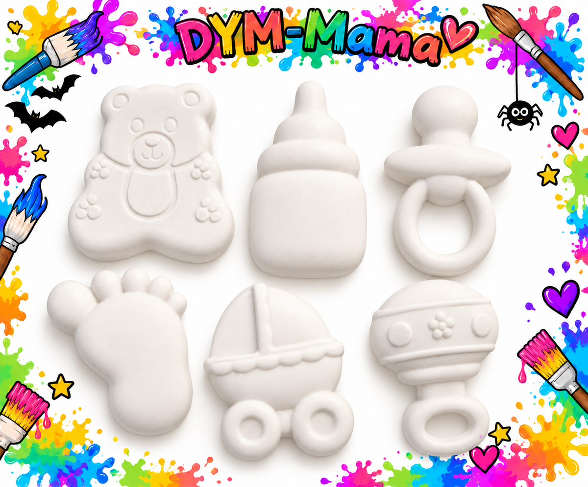 🍼 Baby-Gipsfiguren zum Selbstbemalen – 10er, 6er, 2er Set 💕