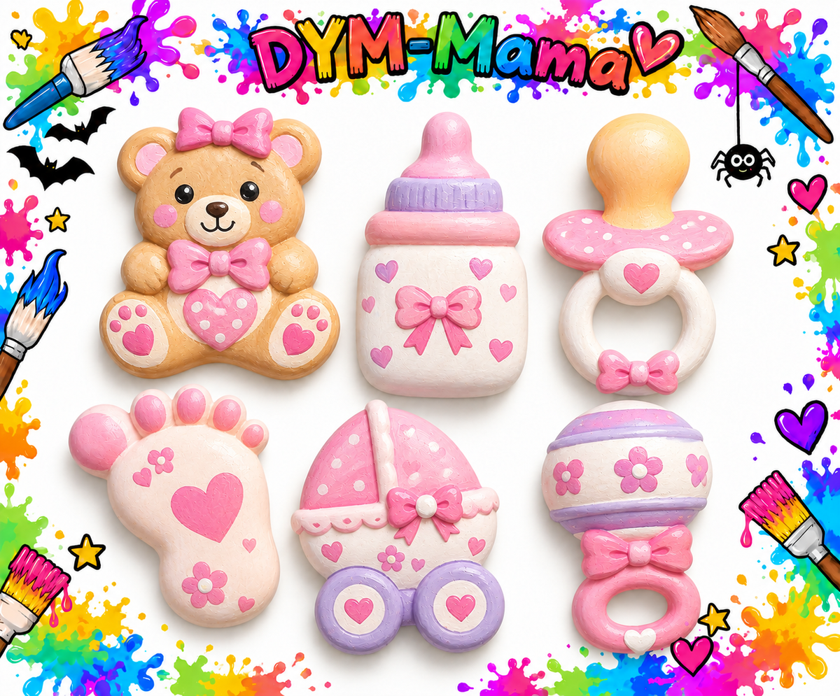 🍼 Baby-Gipsfiguren zum Selbstbemalen – 10er, 6er, 2er Set 💕