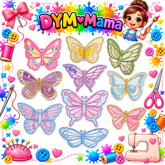 Schmetterling Stickerei Applikationen Bunt Polyester Selbstklebend Aufbügeln Patches Dekorativ Für Kleidung Taschen DIY