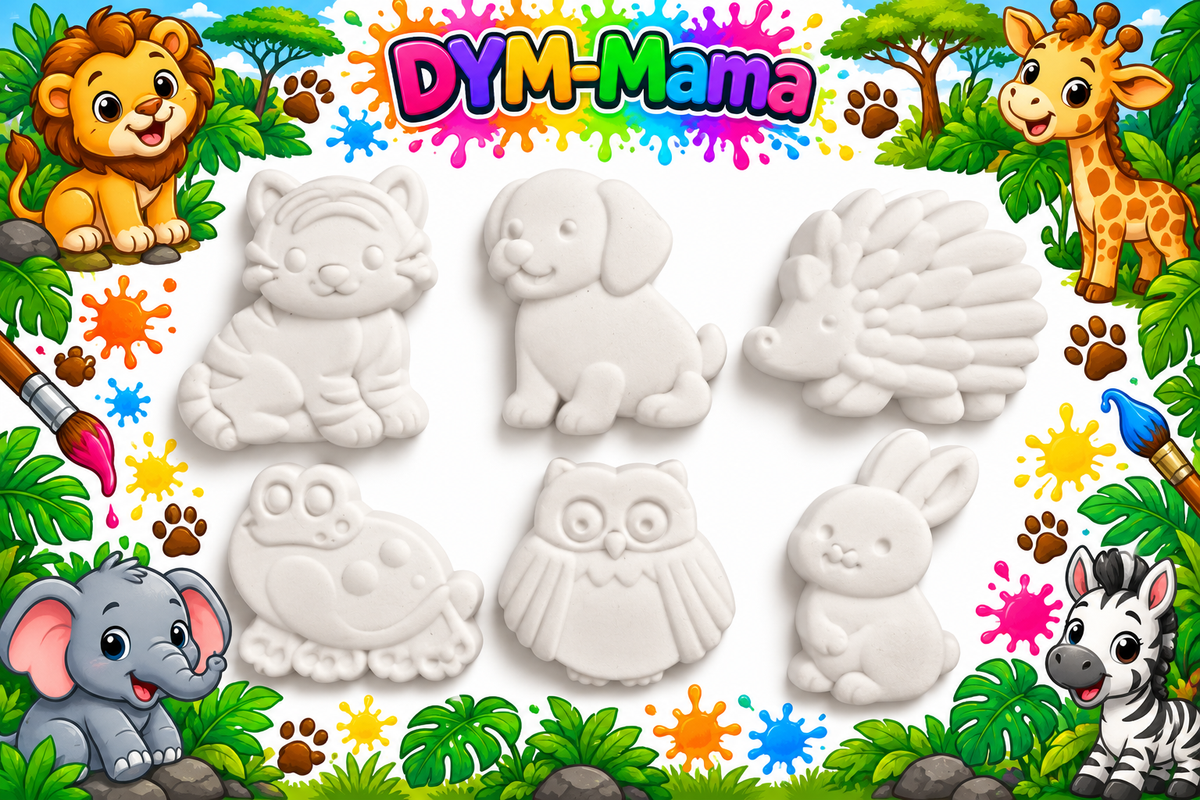 🦁🐘 Safari- & Dschungel-Gipsfiguren zum Bemalen – Kreativer Bastelspaß! 🎨🌿