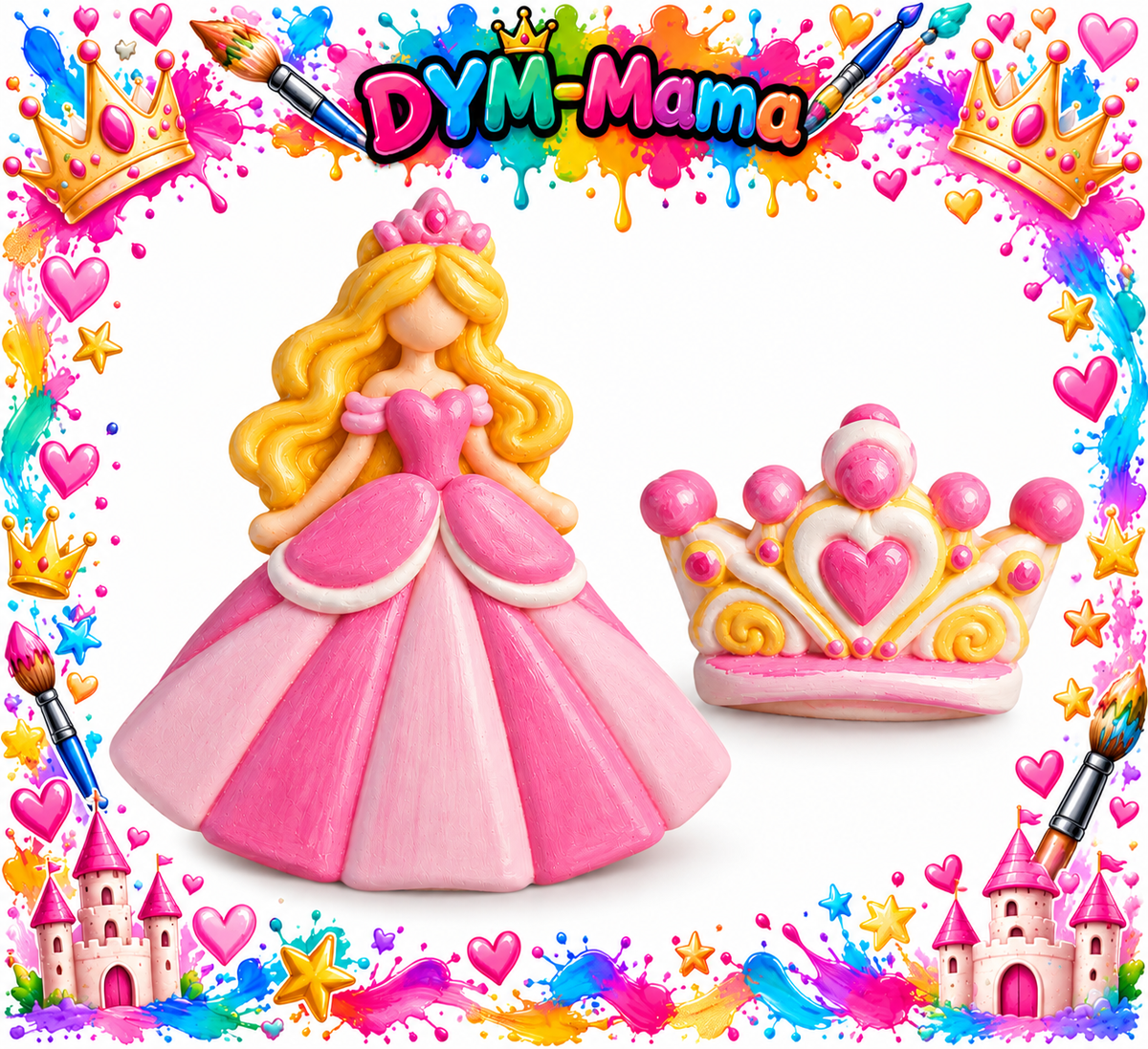 👑 Prinzessinnen-Gipsfiguren zum Bemalen 💖