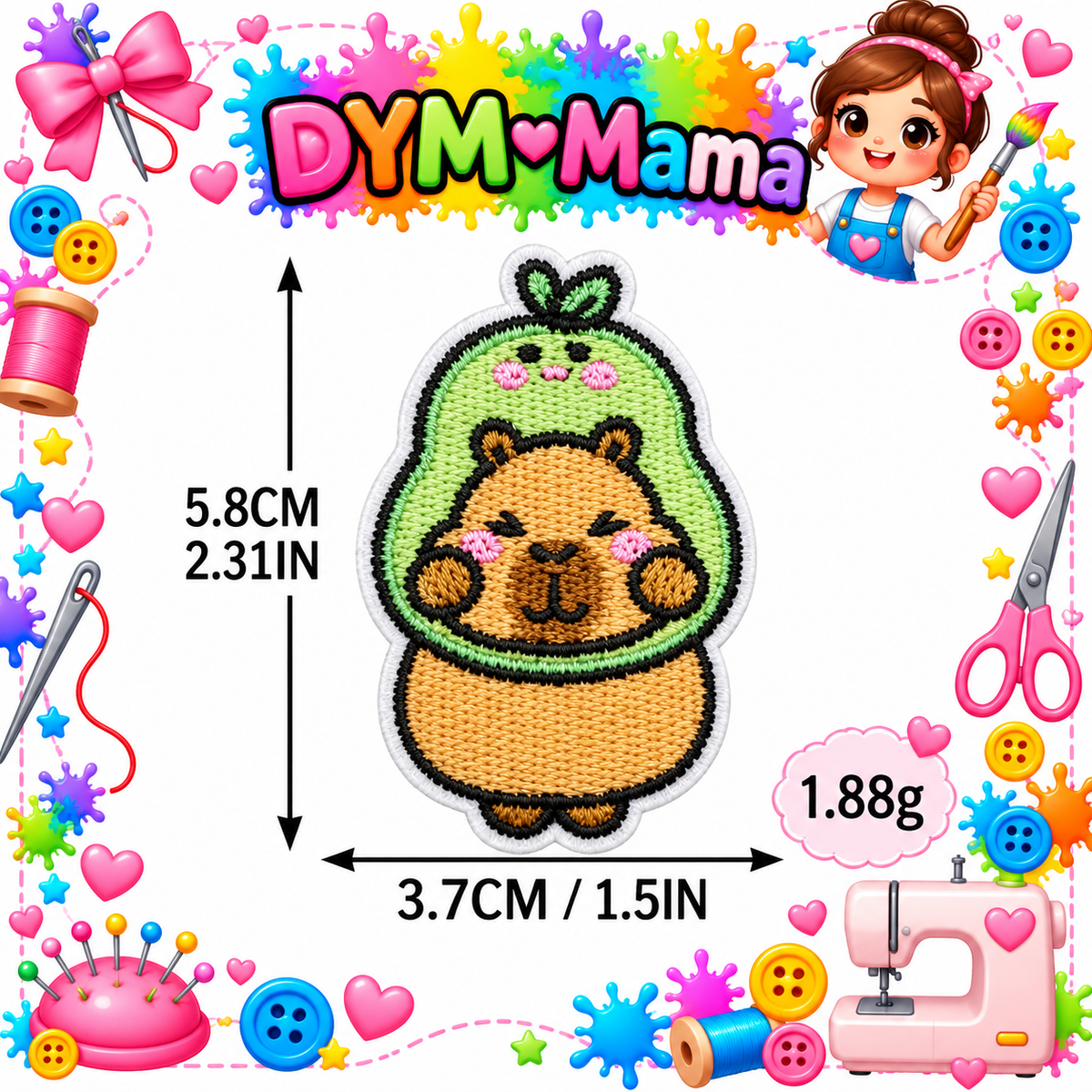 Cartoon Wasserschwein Bestickte Aufnäher Für Kleidung DIY Aufbügeln Dekorative Abzeichen Für Kinder Rucksack Bekleidung Reparatur Süße Tier Stickerei
