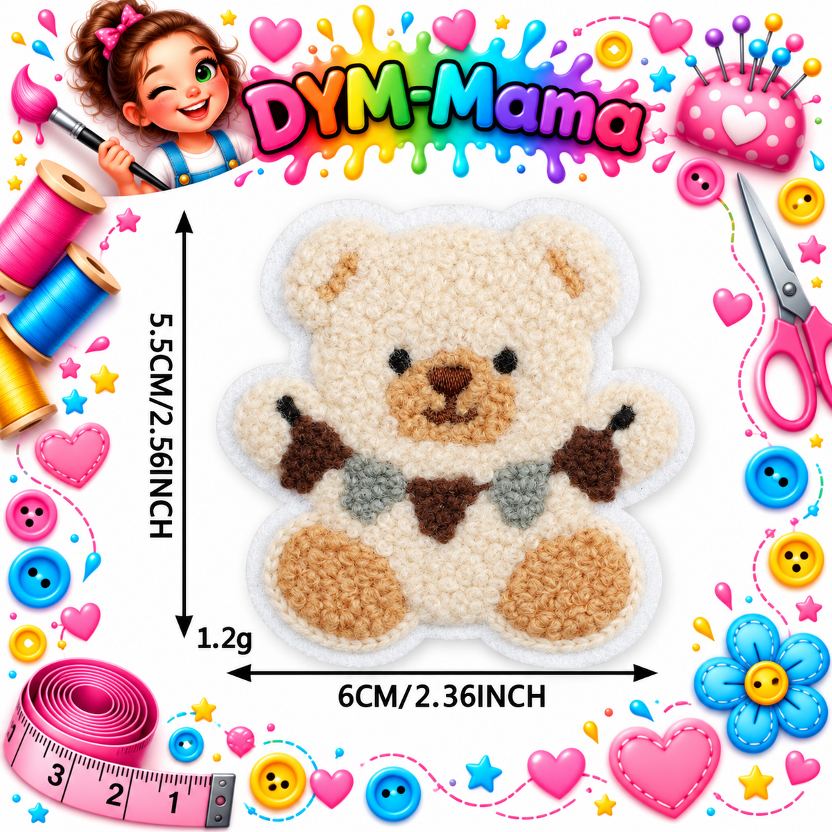 Süße Chenille Tier Bestickte Aufnäher Für Kleidung Dekoration DIY Teddybär Panda Löwe Handtuch Stickerei Aufnäher