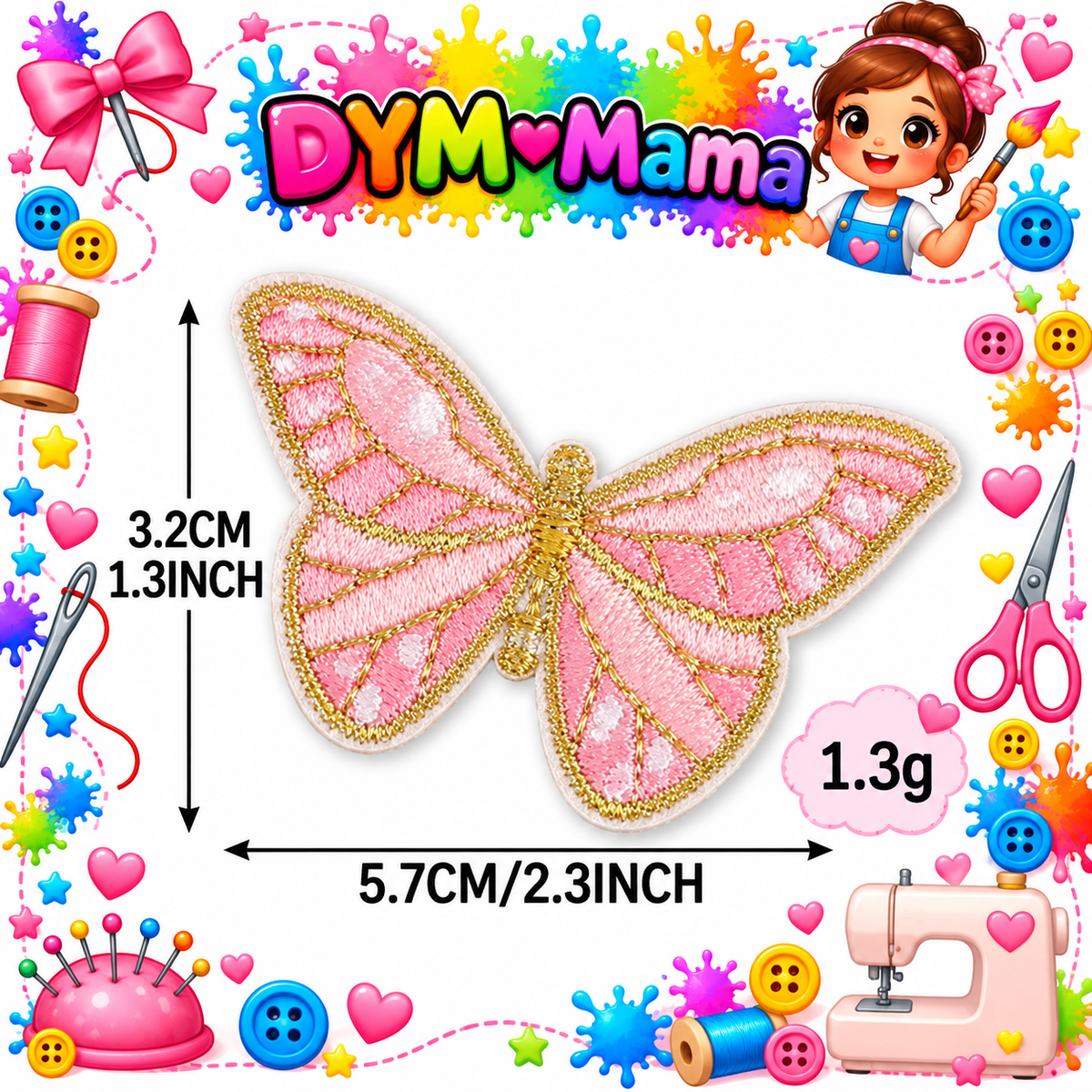 Schmetterling Stickerei Applikationen Bunt Polyester Selbstklebend Aufbügeln Patches Dekorativ Für Kleidung Taschen DIY