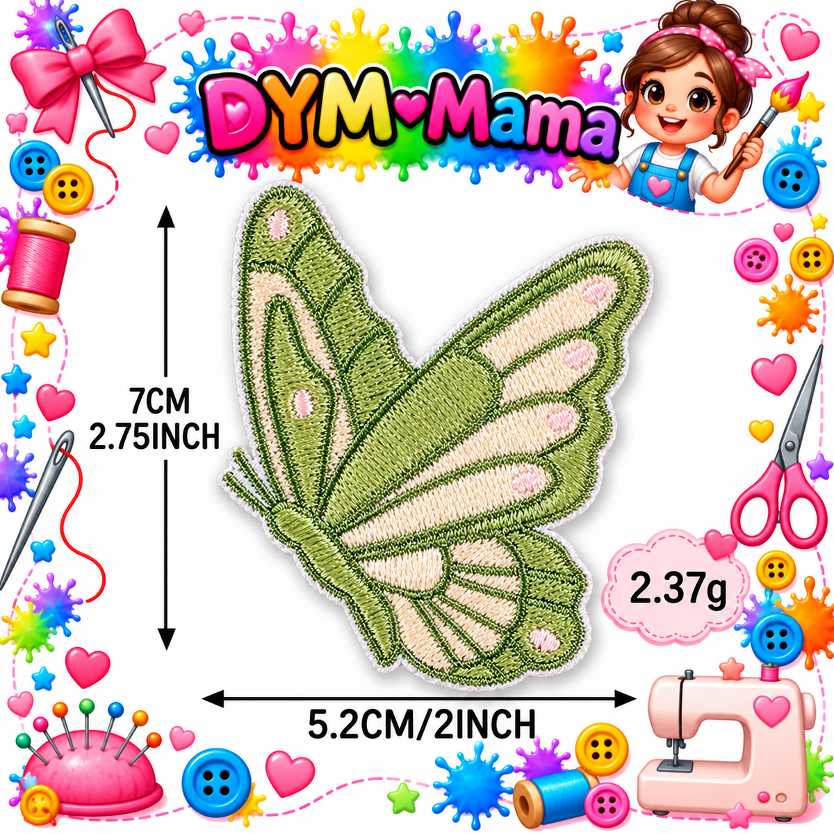 Schmetterling Stickerei Applikationen Bunt Polyester Selbstklebend Aufbügeln Patches Dekorativ Für Kleidung Taschen DIY