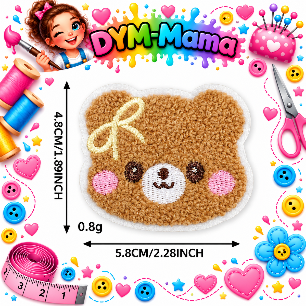 Süße Chenille Tier Bestickte Aufnäher Für Kleidung Dekoration DIY Teddybär Panda Löwe Handtuch Stickerei Aufnäher
