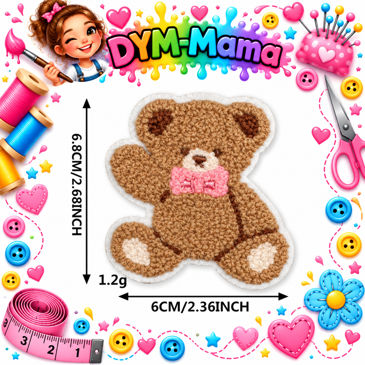 Süße Chenille Tier Bestickte Aufnäher Für Kleidung Dekoration DIY Teddybär Panda Löwe Handtuch Stickerei Aufnäher