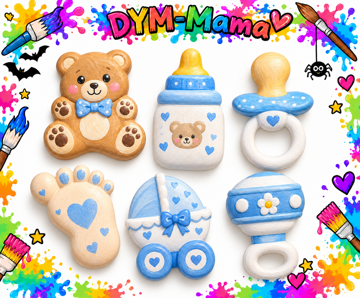 🍼 Baby-Gipsfiguren zum Selbstbemalen – 10er, 6er, 2er Set 💕